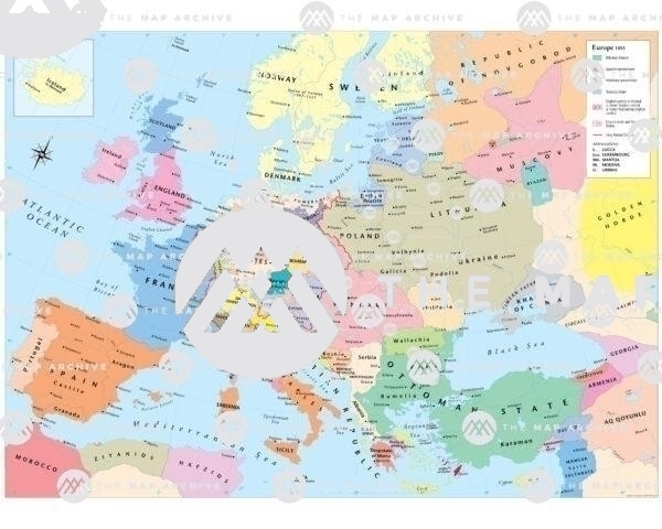Map of Europe in 1453